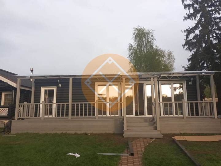 навес для дачи с крышей из поликарбоната