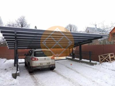 Металлический навес для двух автомобилей
