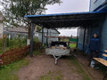 дачный навес из профлиста с односкатной крышей